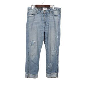 Paige Light Blue Faded Star Denim SZ 31 Jimmy Jimmy Skinny Boyrfriend Cuffed